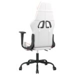 Chaise de jeu de massage avec repose-pied Blanc rose Similicuir – Image 4