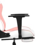 Chaise de jeu de massage avec repose-pied Blanc rose Similicuir – Image 7
