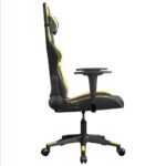 Chaise de jeu de massage Noir et doré Similicuir – Image 2