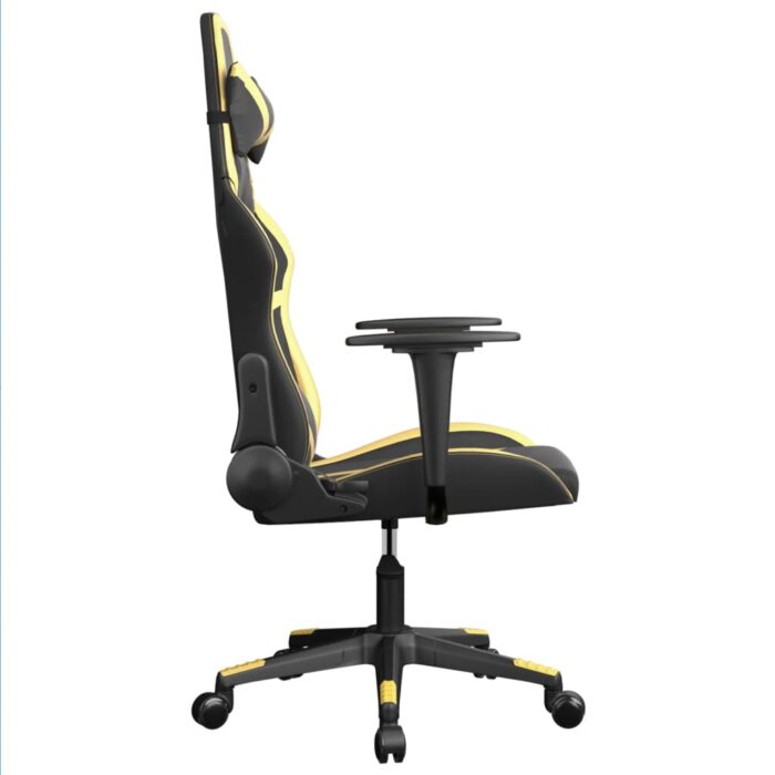 Chaise de jeu de massage Noir et doré Similicuir – Image 2