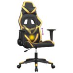 Chaise de jeu de massage Noir et doré Similicuir – Image 4