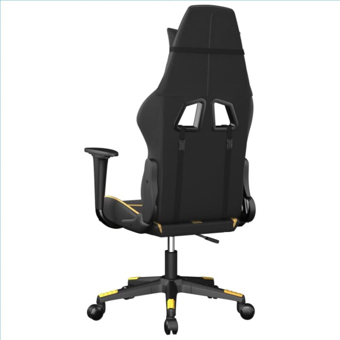 Chaise de jeu de massage Noir et doré Similicuir – Image 5