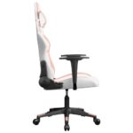 Chaise de jeu de massage Blanc et rose Similicuir – Image 2