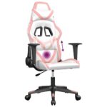 Chaise de jeu de massage Blanc et rose Similicuir – Image 4