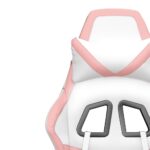 Chaise de jeu de massage Blanc et rose Similicuir – Image 9