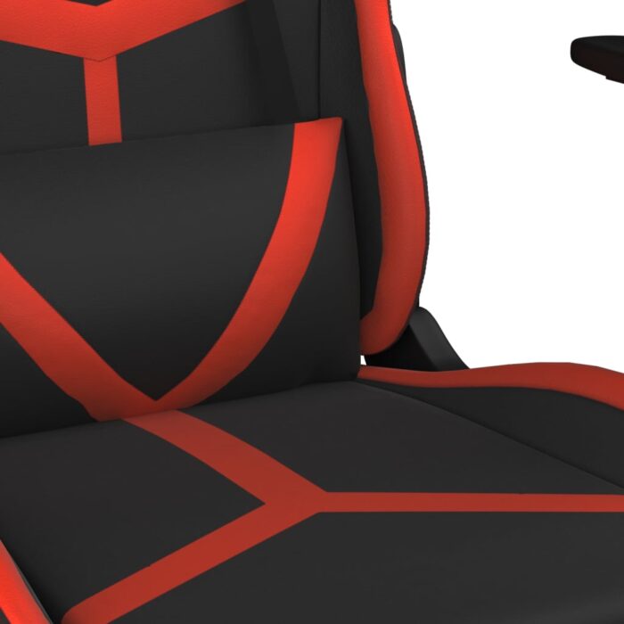 Chaise de jeu de massage avec repose-pied Noir&Rouge Similicuir – Image 10