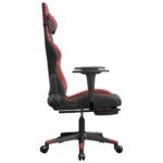 Chaise de jeu de massage avec repose-pied Noir&Rouge Similicuir – Image 3