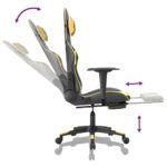 Chaise de jeu de massage et repose-pied Noir doré Similicuir – Image 5
