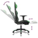Chaise de jeu de massage et repose-pied Noir et vert Similicuir – Image 5