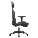 Chaise de jeu de massage repose-pied Noir camouflage Similicuir – Image 3