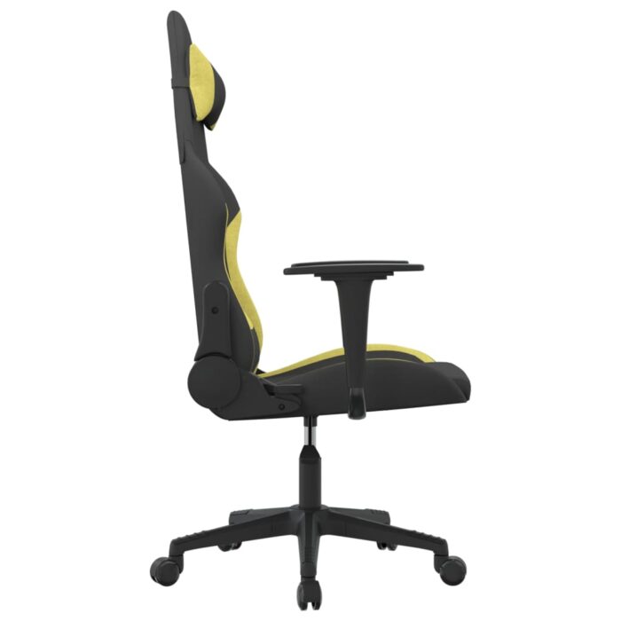 Chaise de jeu de massage Noir et vert clair Tissu – Image 2