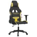 Chaise de jeu de massage Noir et vert clair Tissu – Image 5