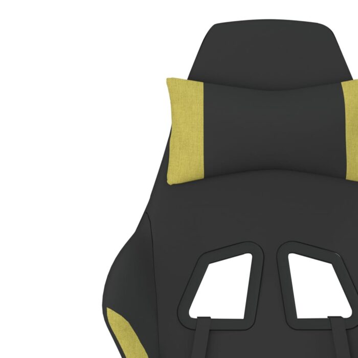 Chaise de jeu de massage Noir et vert clair Tissu – Image 9
