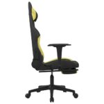 Chaise de jeu de massage avec repose-pied Noir et vert clair – Image 2