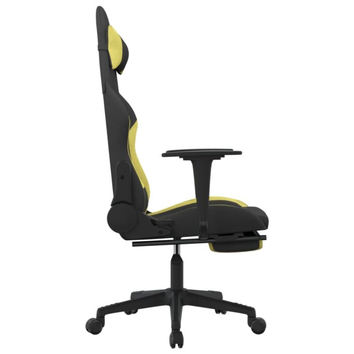 Chaise de jeu de massage avec repose-pied Noir et vert clair – Image 2