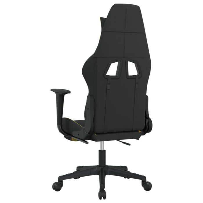Chaise de jeu de massage avec repose-pied Noir et vert clair – Image 3