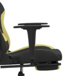 Chaise de jeu de massage avec repose-pied Noir et vert clair – Image 7
