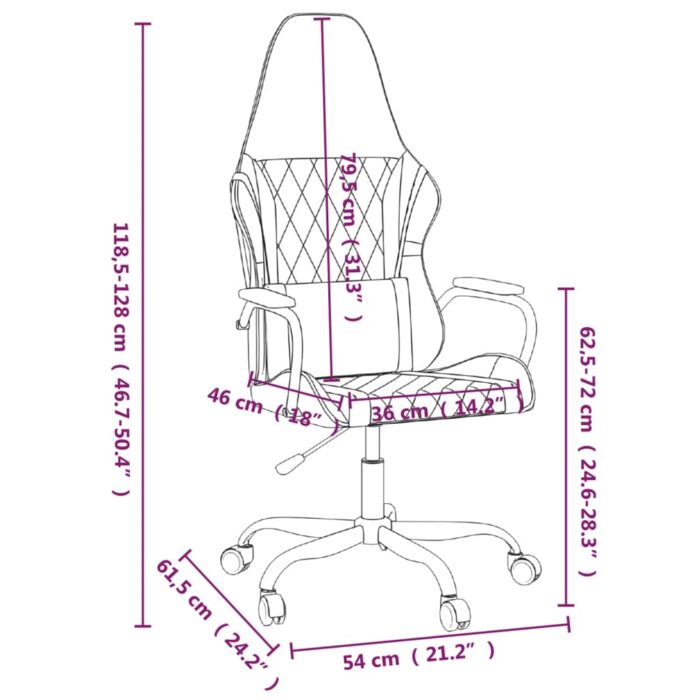 Chaise de jeu de massage Noir et camouflage Similicuir – Image 12