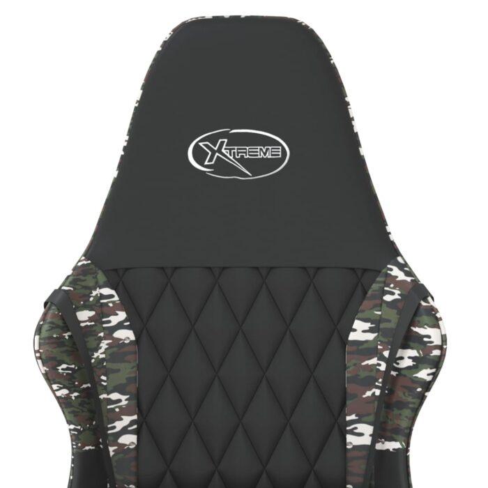 Chaise de jeu de massage Noir et camouflage Similicuir – Image 7