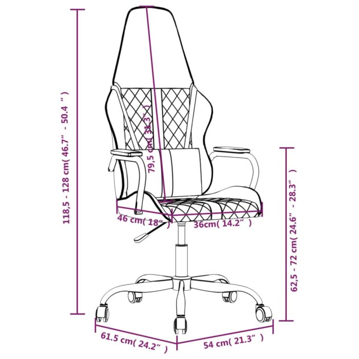Chaise de jeu de massage camouflage et noir similicuir – Image 11