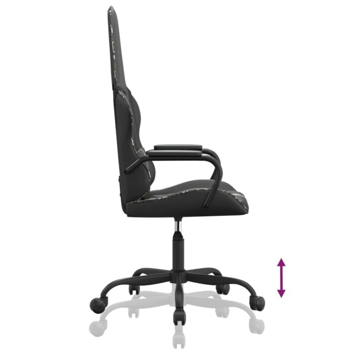 Chaise de jeu de massage camouflage et noir similicuir – Image 4