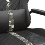 Chaise de jeu de massage camouflage et noir similicuir – Image 6