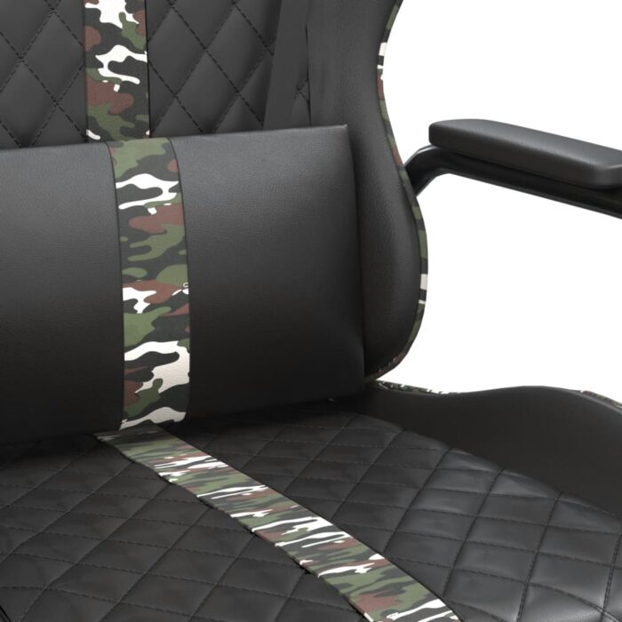 Chaise de jeu de massage camouflage et noir similicuir – Image 6