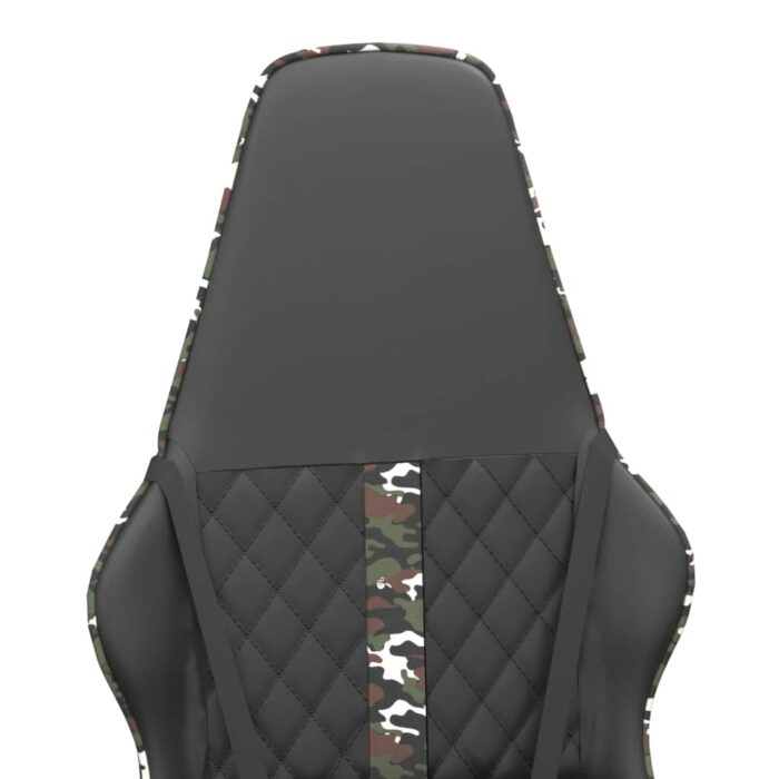 Chaise de jeu de massage camouflage et noir similicuir – Image 7