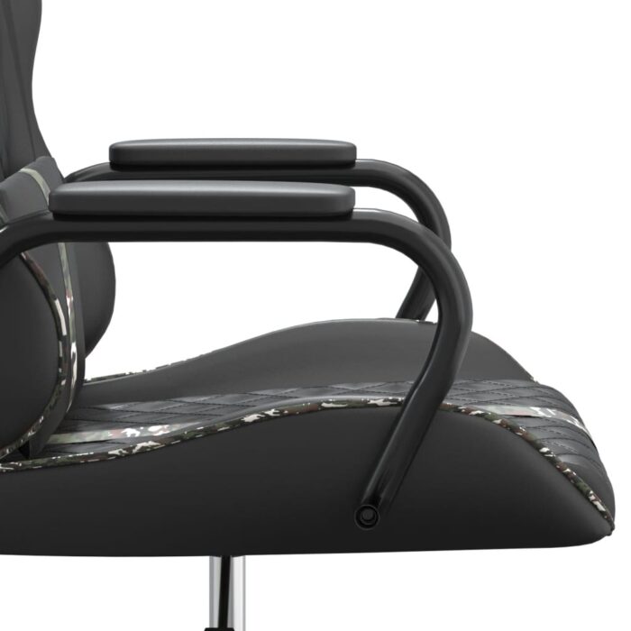 Chaise de jeu de massage camouflage et noir similicuir – Image 8
