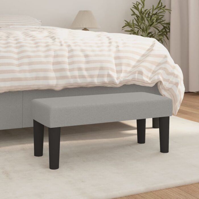 Banc Gris clair 70x30x30 cm Tissu – Image 1