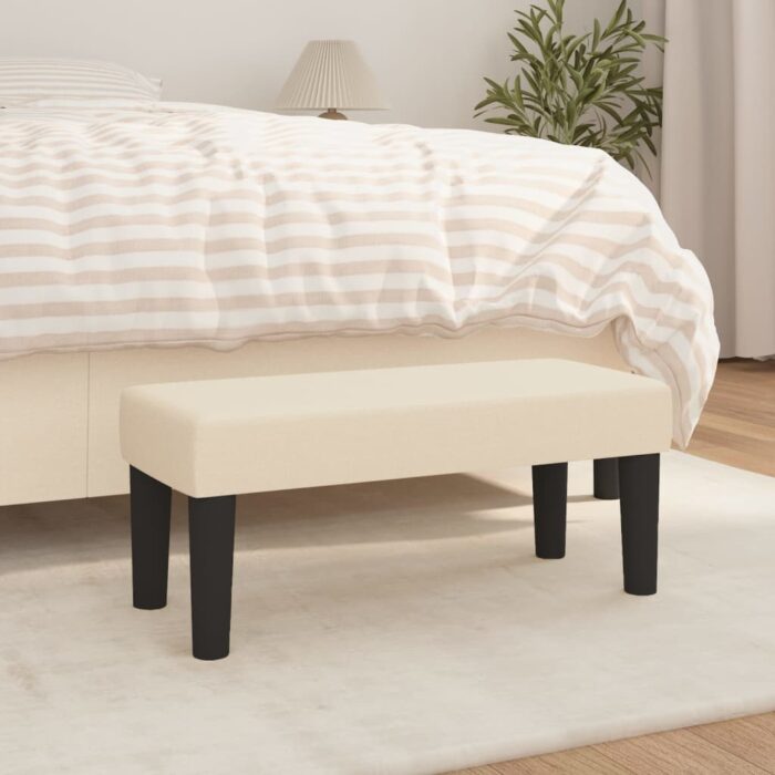 Banc Crème 70x30x30 cm Tissu – Image 1
