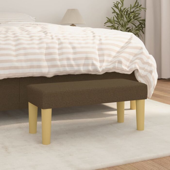 Banc Marron foncé 70x30x30 cm Tissu – Image 1