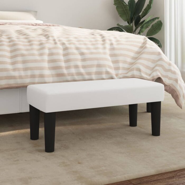 Banc Blanc 70x30x30 cm Similicuir – Image 1