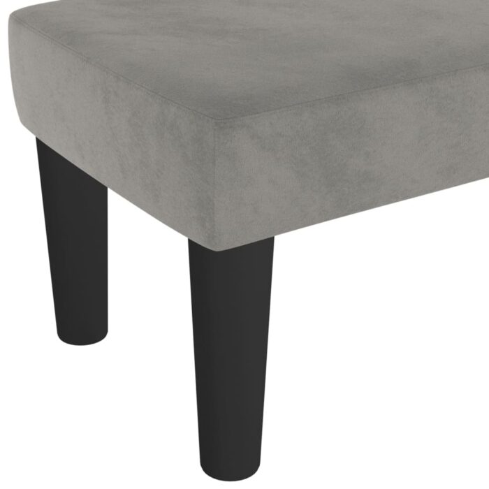 Banc Gris clair 70x30x30 cm Velours – Image 3