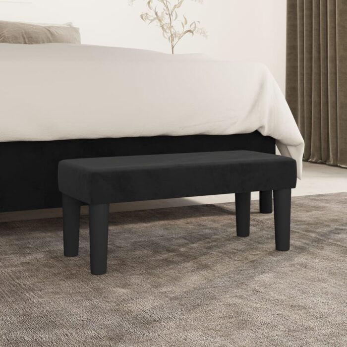 Banc Noir 70x30x30 cm Velours – Image 1