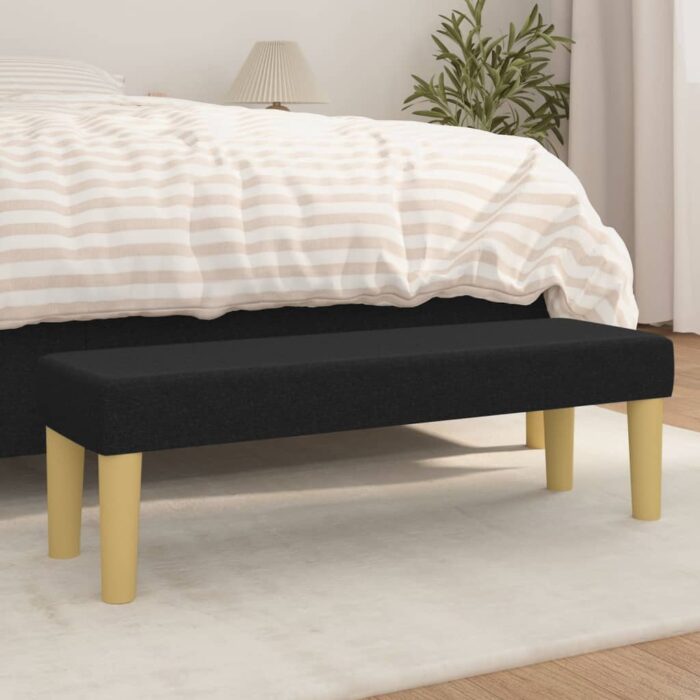 Banc Noir 100x30x30 cm Tissu – Image 1