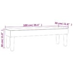 Banc Bleu 100x30x30 cm Tissu – Image 5