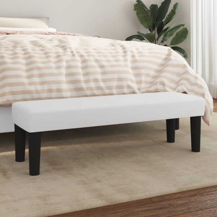 Banc Blanc 100x30x30 cm Similicuir – Image 1