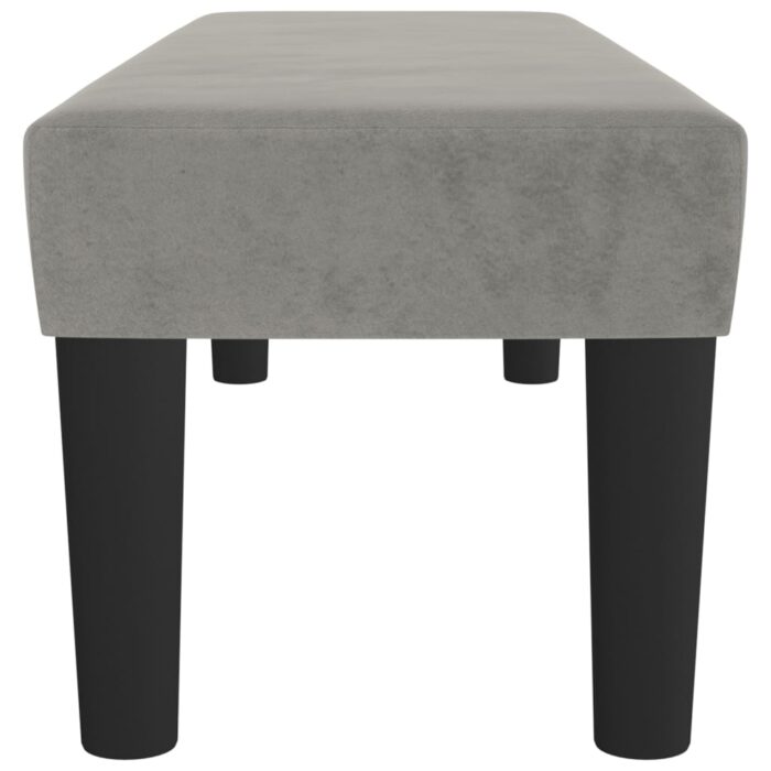 Banc Gris clair 100x30x30 cm Velours – Image 2