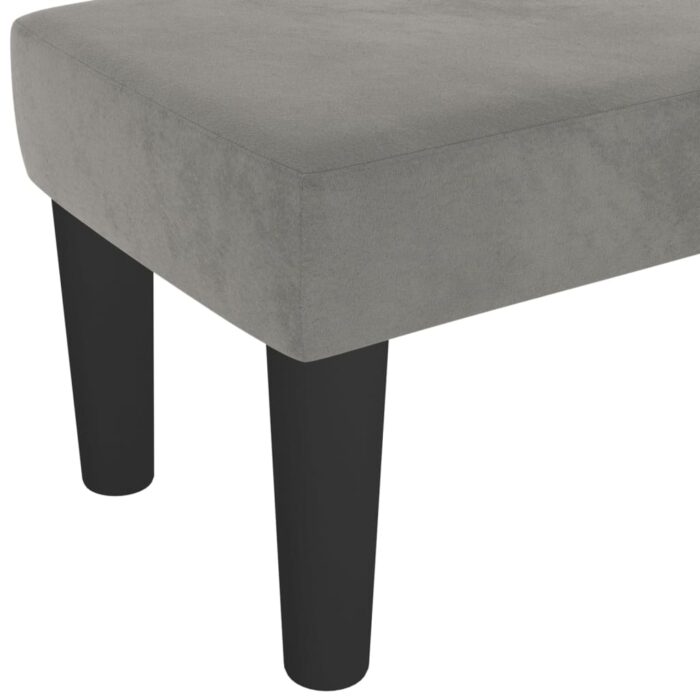 Banc Gris clair 100x30x30 cm Velours – Image 3
