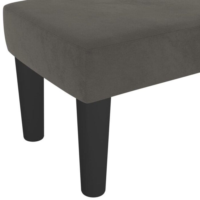 Banc Gris foncé 100x30x30 cm Velours – Image 3