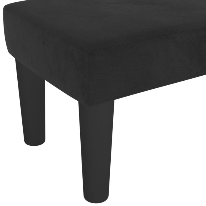 Banc Noir 100x30x30 cm Velours – Image 3