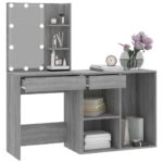 Coiffeuse à LED avec armoire Sonoma gris Bois d'ingénierie – Image 4