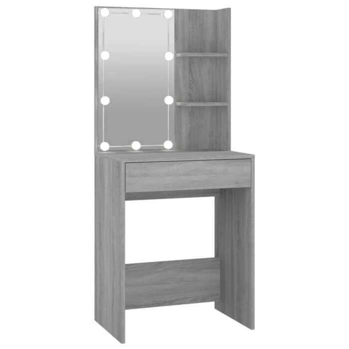 Coiffeuse à LED avec armoire Sonoma gris Bois d'ingénierie – Image 6