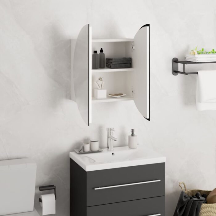 VXL8720287155553_g_en_hd_2.jpg Armoire de salle de bain miroir rond et LED Blanc 40x40x17,5 cm – Image 2