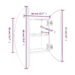 Armoire de salle de bain miroir rond et LED Blanc 40x40x17,5 cm – Image 6