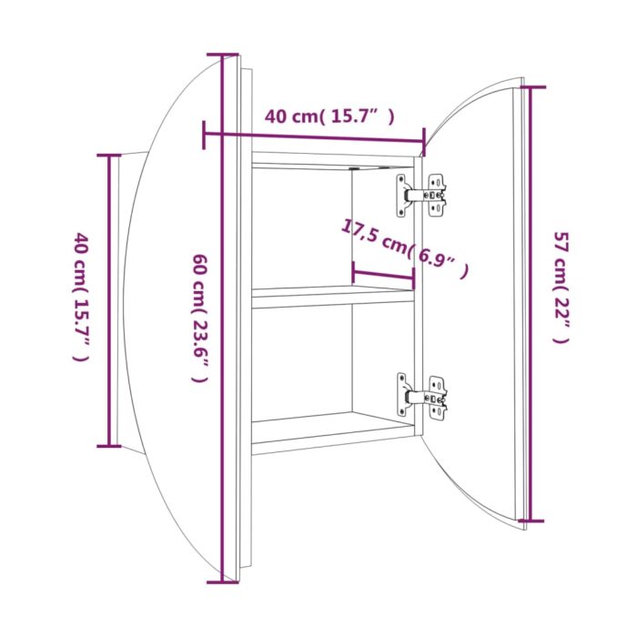 VXL8720287155553_g_en_hd_6.jpg Armoire de salle de bain miroir rond et LED Blanc 40x40x17,5 cm – Image 6