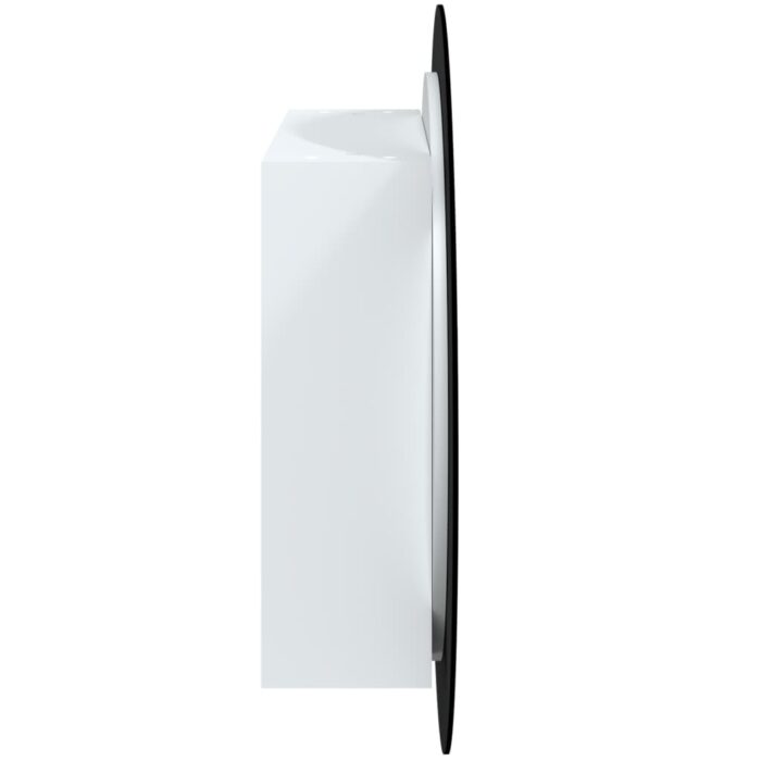Armoire de salle de bain miroir rond et LED Blanc 54x54x17,5 cm – Image 5