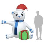 Ours en peluche gonflable de Noël à LED 240 cm – Image 8
