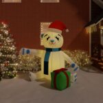 Ours en peluche gonflable de Noël à LED 240 cm